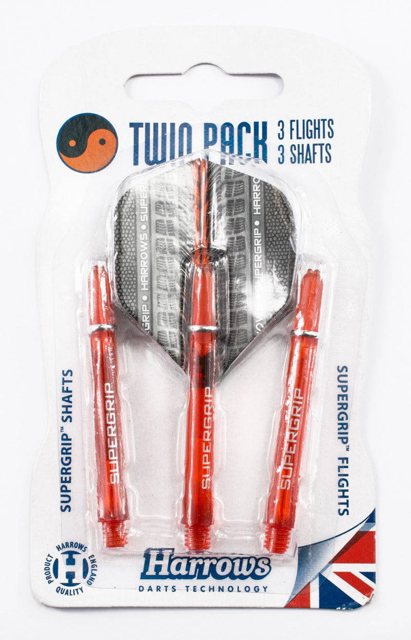 Harrows - Twin pack Supergrip - Flights / Shaft - Oranje