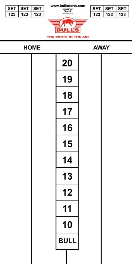 Bull's - Darttel Flex Scoreboard - Tactics - 60 x 30 cm