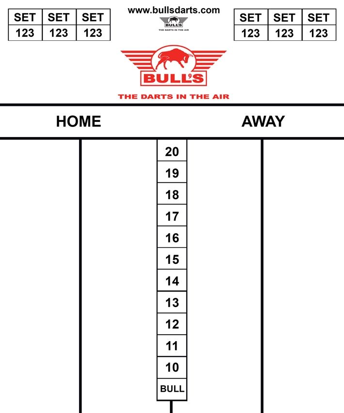 Bull's - Darttel Flex Scoreboard - Tactics - 35 x 25 cm