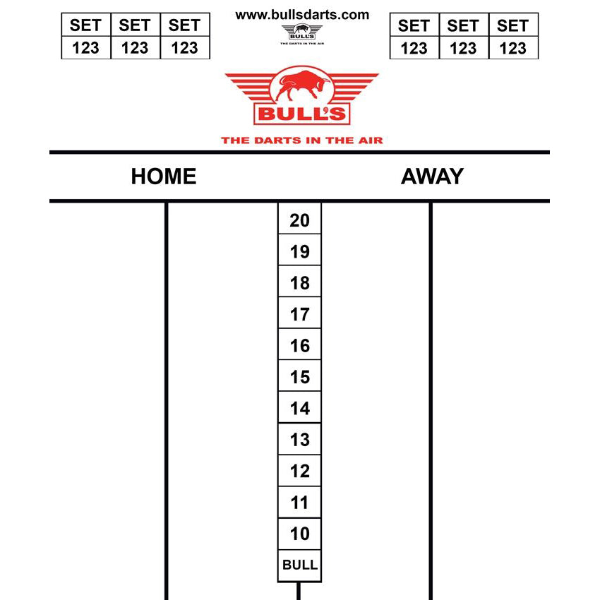 Bull's - Darttel Flex Scoreboard - Tactics - 35 x 25 cm