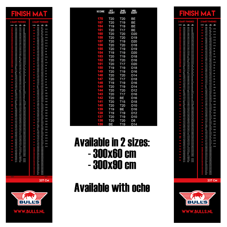 Bull's - Carpet Finish Dartmat - 300x60 cm