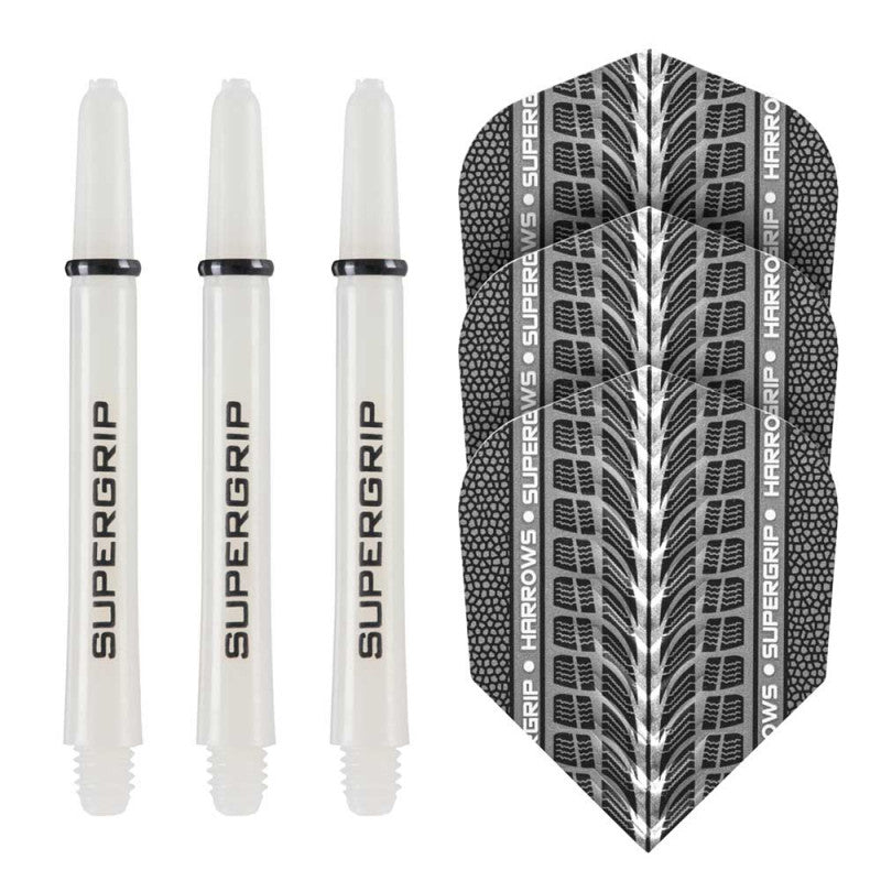 Harrows - Twin pack Supergrip - Flights / Shaft - Wit
