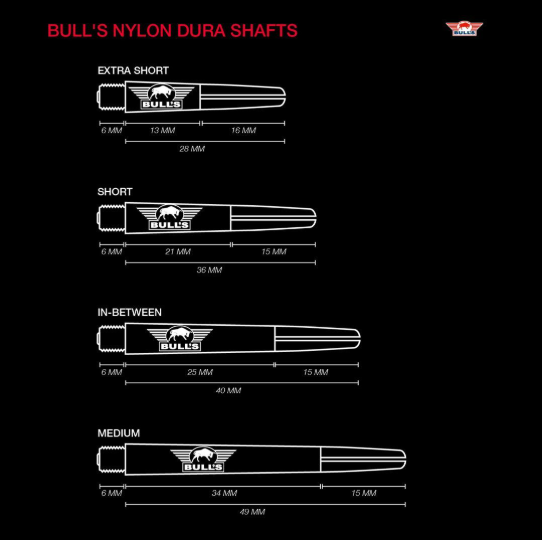 Bull's - Nylon Dura Shaft Testkit - Zwart