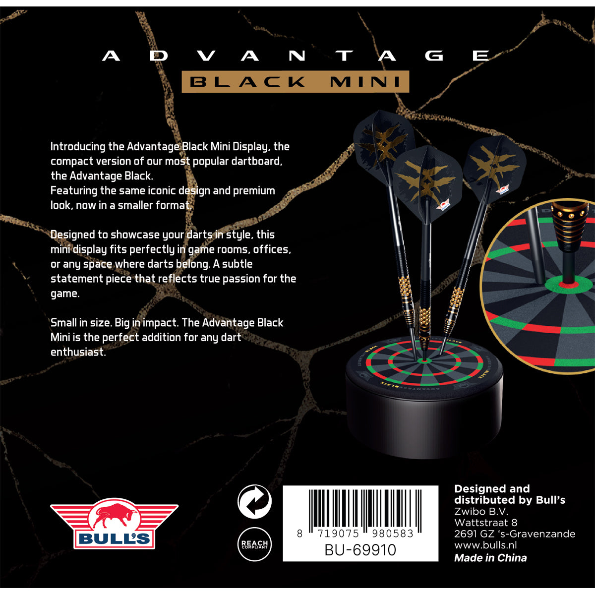 Bull's - Advantage Black Mini Dartboard Display
