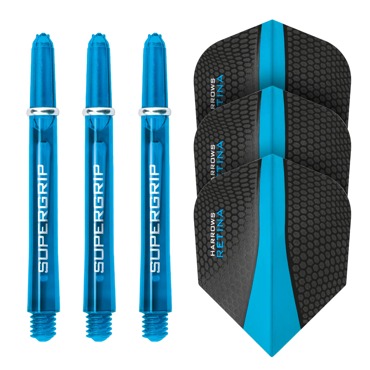 Harrows - Twin pack Supergrip - Flights / Shaft - Aqua