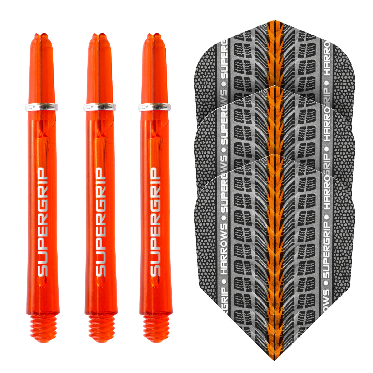 Harrows - Twin pack Supergrip - Flights / Shaft - Oranje