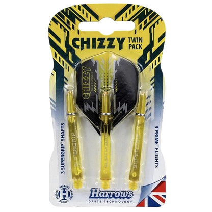 Harrows - Twin pack Supergrip - Flights /  Shaft - Dave ''Chizzy'' Chisnall