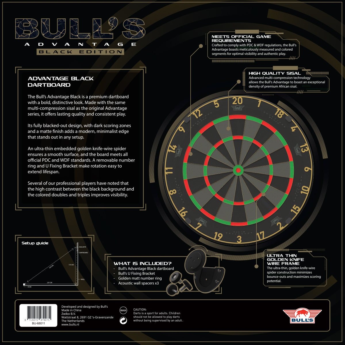 Bull's - Advantage Black - Dartboard