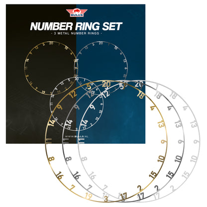 Bull's - Metal Number Ring Set - 3 stuks