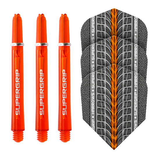 Harrows - Twin pack Supergrip - Flights /  Shaft - Oranje